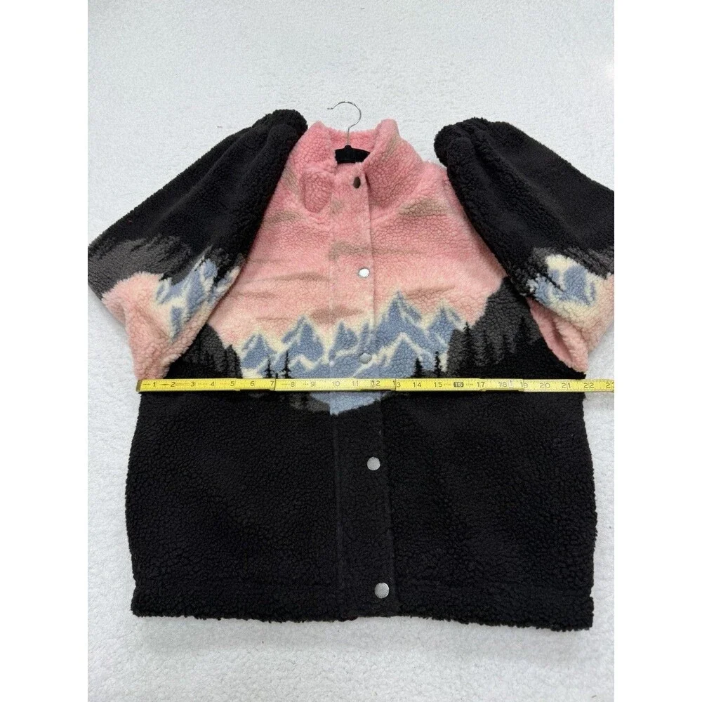 Anthropologie Spiritual Gangster Jacket Pink Amari Sherpa Fleece Cozy Small NWT